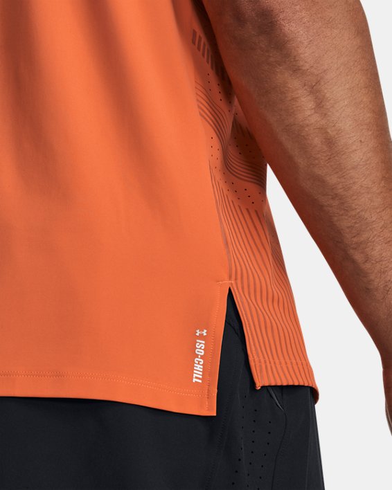เสื้อแขนสั้น UA Iso-Chill Laser Heat สำหรับผู้ชาย in Orange image number 5